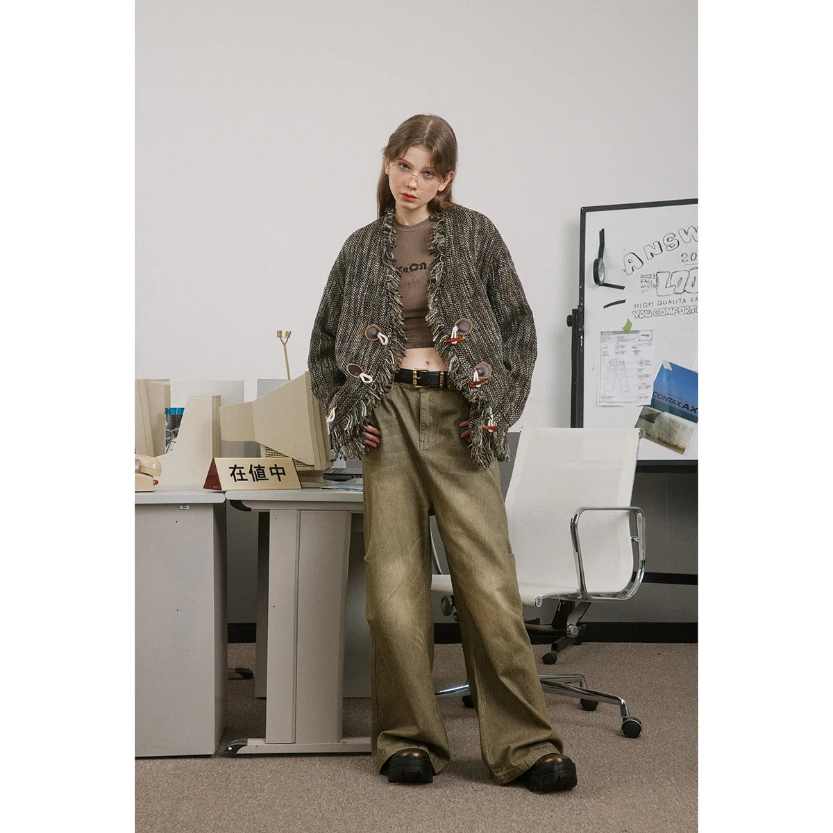 Y2KWind Coat For Men Women, Retro Loose, Neutral Twist, Wool Edge, Small Fragrance, Niche Clothing, Autumn And Winter, 2024