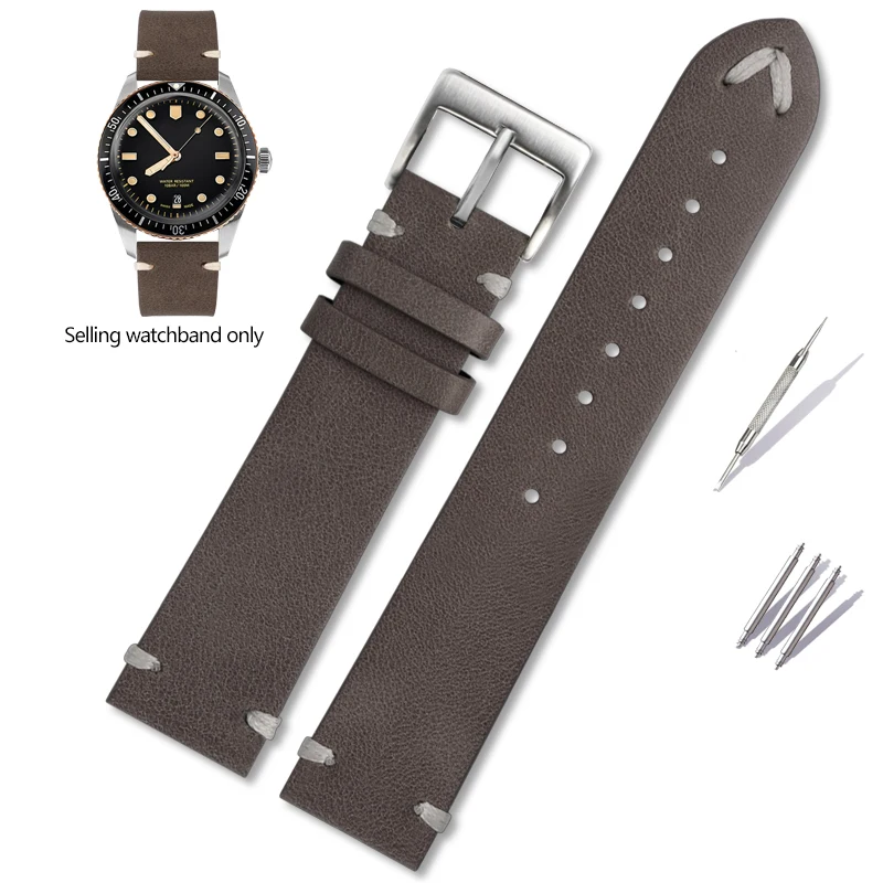 thumbnail image 1 of Correa de reloj de cuero de imitación de 18 mm, 20 mm y 22 mm para Omega Hippocampus 300/150/600 Speedmaster para hombre, adecuada para correa de reloj Seiko Hamilton, 1 of 5