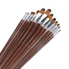 13pcs Artist Filbert Paint Brushes Set Wood Long Handle Soft Anti-Shedding Nylon Hair for Acrylic Oil Watercolor Gouache Paint 3