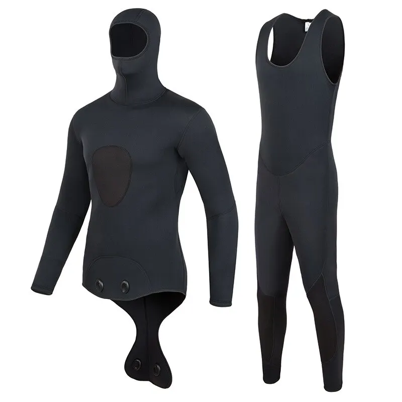 Wetsuit 3mm Camouflage Long Sleeve Fission Hooded 2 Pieces Of Neoprene Submersible For Men Keep Warm Scuba Diving Suit Swimwear