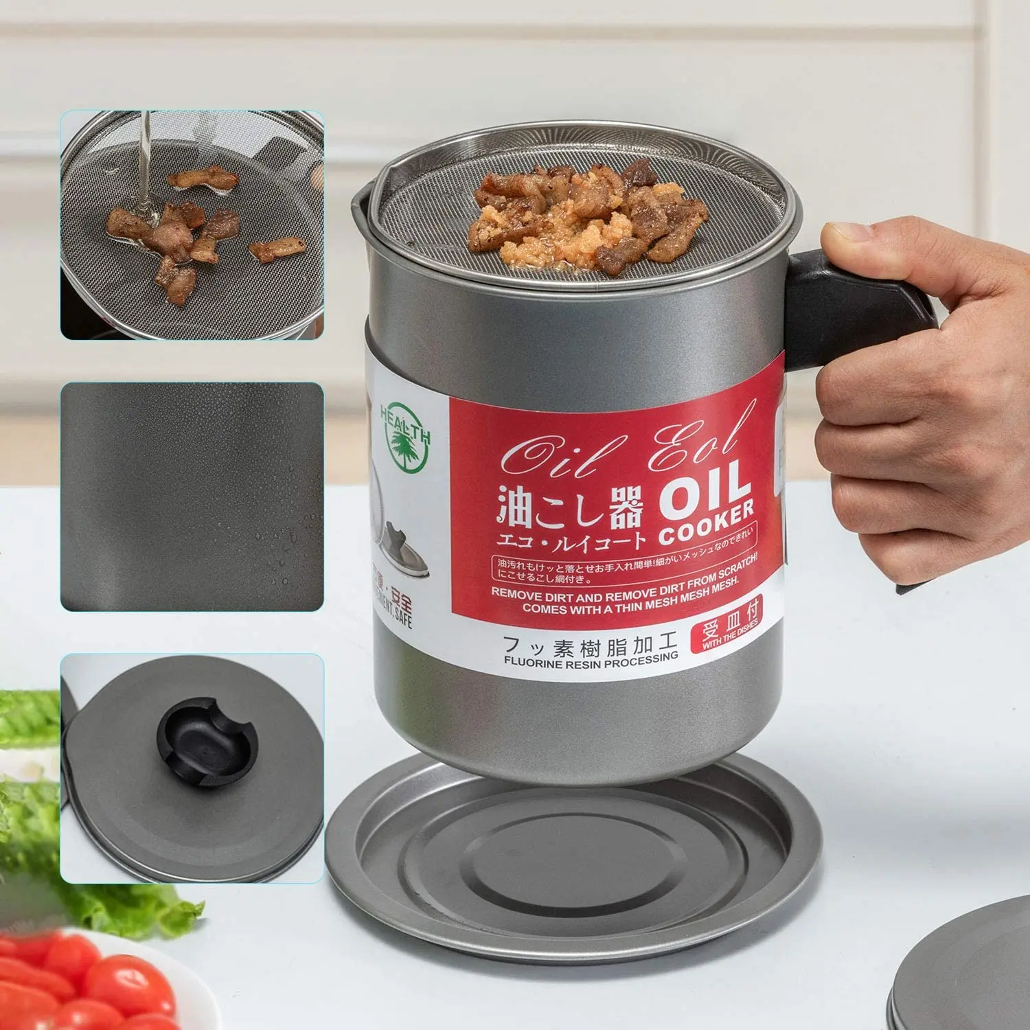 Stainless Steel Oiler With Strainer, Stainless Steel Oil Filter Pot, Bacon  Grease Container With Strainer And Spout, Oil Dispenser, Grease Container  Can With Fine Mesh Strainer For Home Kitchen Cooking, Kitchen Supplies 