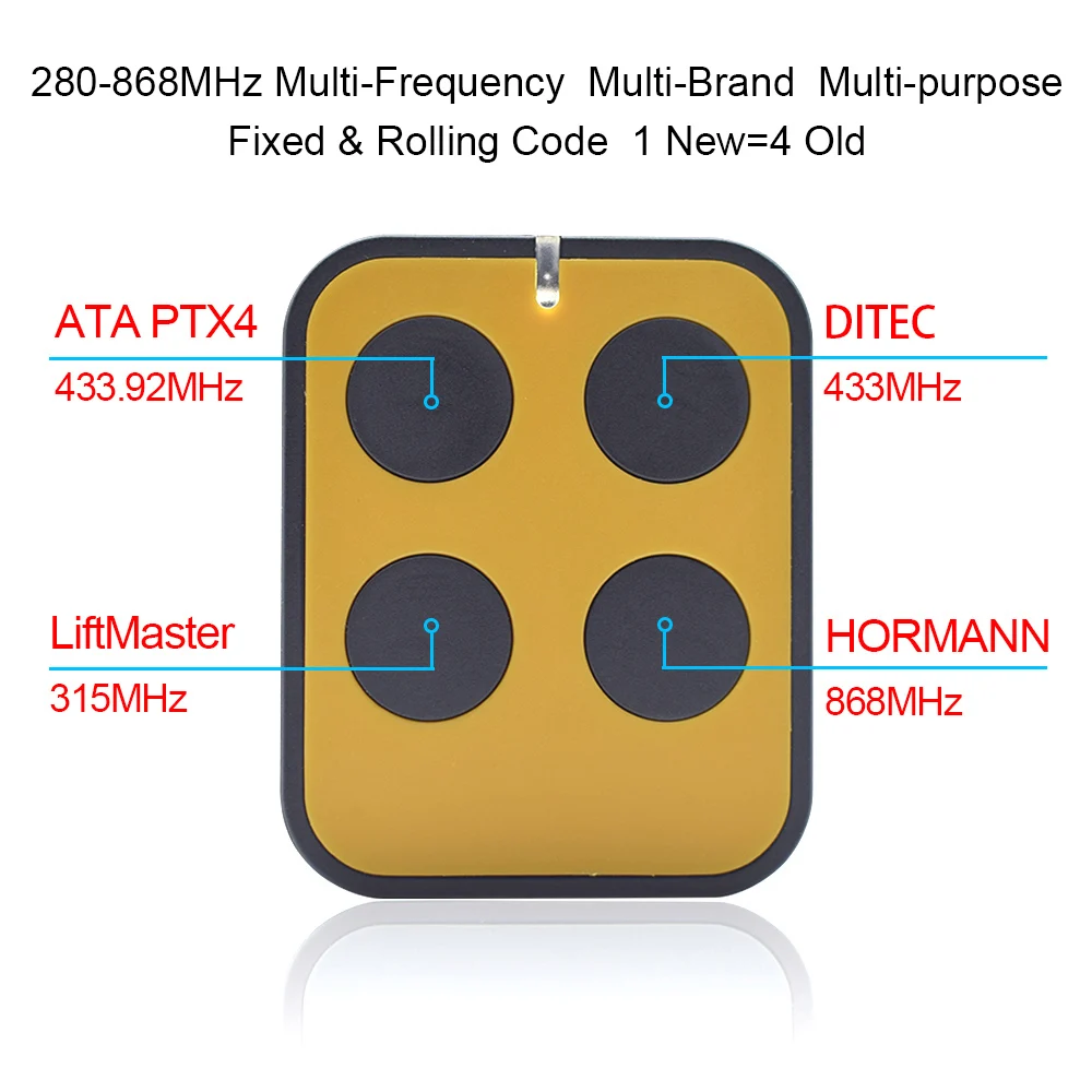Garage Remote Control Duplicator 433MHz Garage Door Opener Gate Keyfob Transmitter 433.92MHz Rolling Code