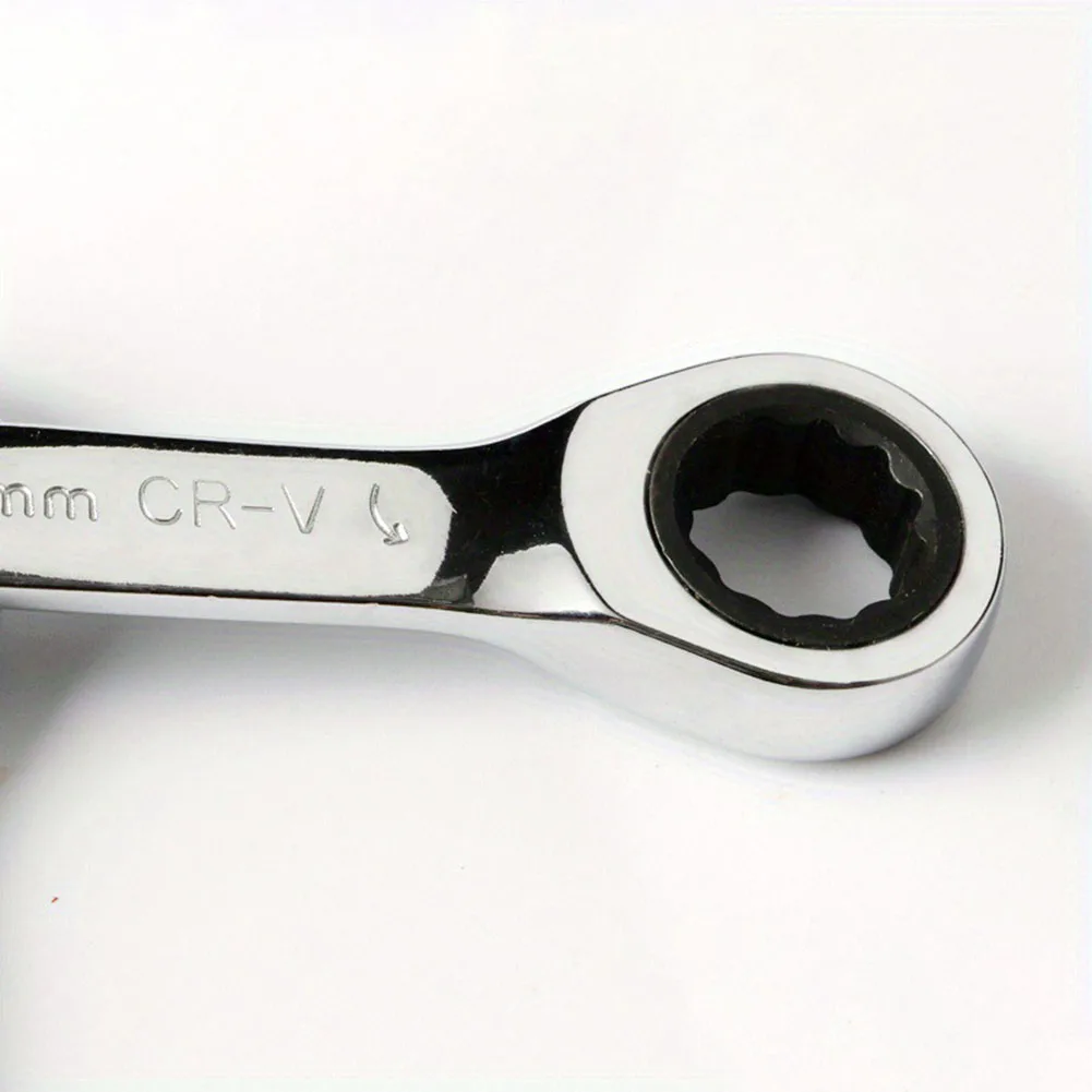 1pc 6-19mm Ratchet Socket Wrench Spanner Short Handle 72 Tooth Reversible Combination Single Wrench Open Box End Multi-to