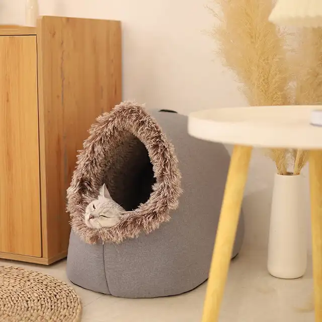 Cat Bed Comfortable Pet Sleeping Bed, Portable Cat Bed Warm And Thickened Pet Bed With Handle Portable Cat Bed Winter Pet Suppli 4