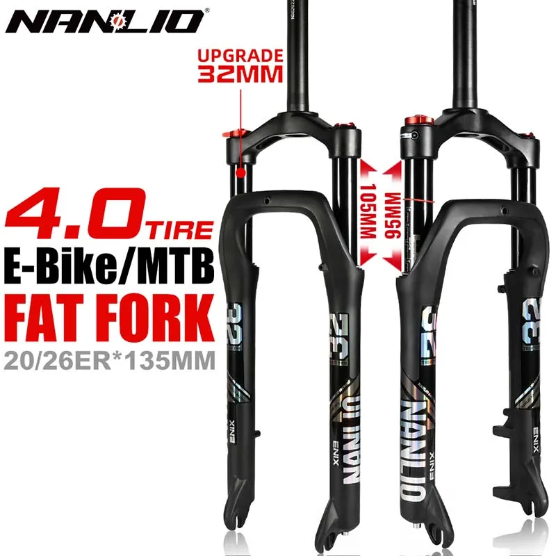 

Outdoor Mountain Bike Snowmobile Front Fork 20 "26" 4.0 Fat Fork Fat Tire Front Fork 135MM Beach Car Front Fork Air Fork