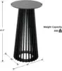 43.5" High Round Bar Table, Modern Wood Cocktail Table with Columnar Wooden Strips Base, Stylish Pub Table for Bistro Parties 2