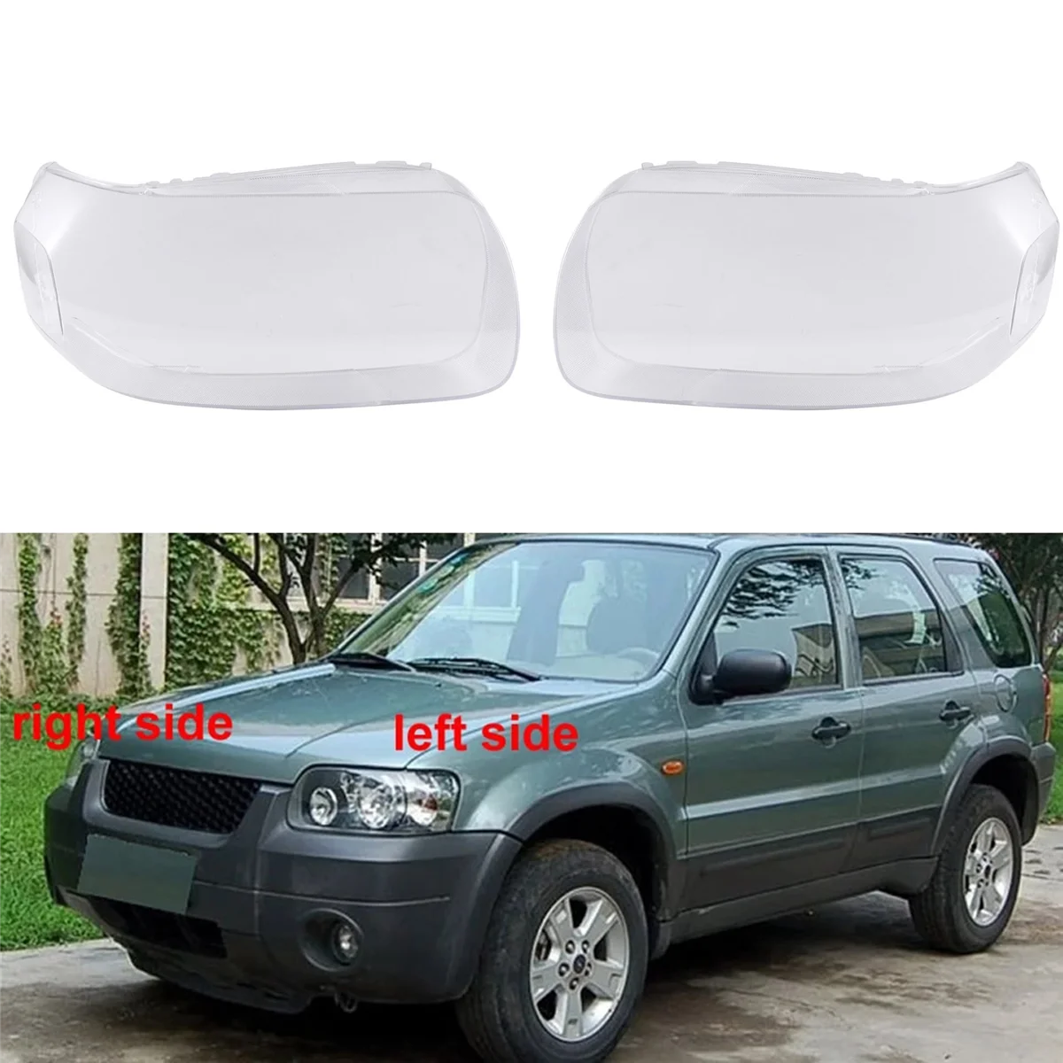 

Car Headlight Lens Cover Transparent Headlight Shell Replace Lampshade for Kuga 2005-2007 Right