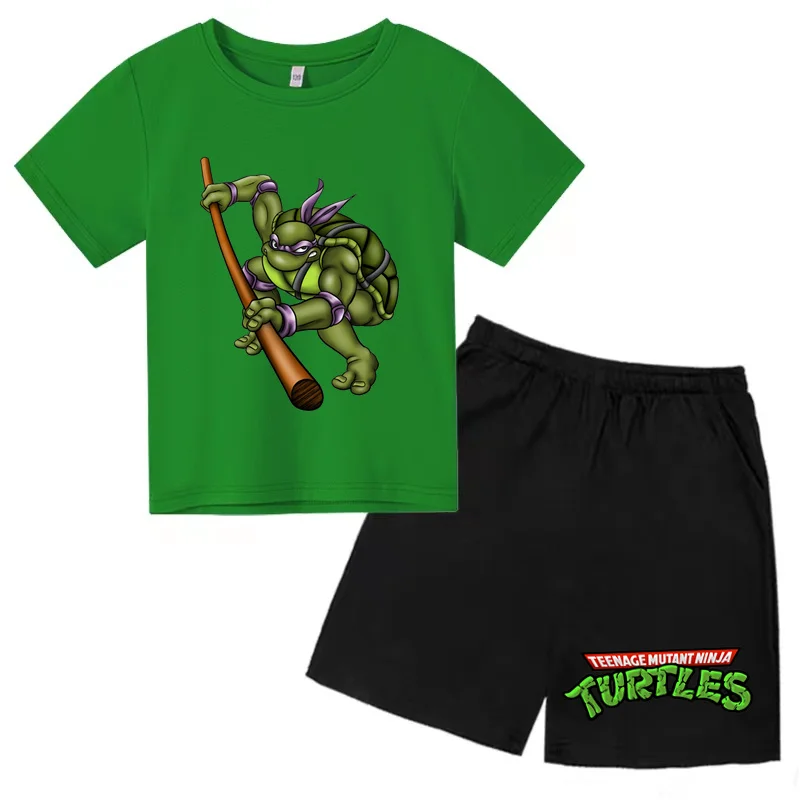 Kids' Tracksuit T-shirt 3-13 Years Old Summer Short Sleeve T-shirt Shorts Boys Girls Cartoon Animated Graphics Charming Set