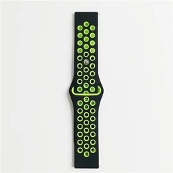 Versatile 22mm Silicone Watch Band - Premium Strap - 22mm (Apdc - black green)