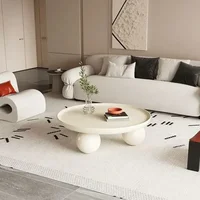 Combinaison nordique chambre Table basse Simple lumière luxe ménage crème nouveau salon rond moderne petit appartement 4