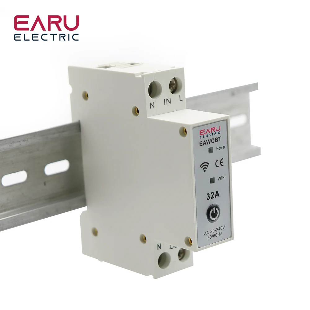 Tuya eWeLink App WiFi Smart Circuit Breaker MCB Time Relay 1P+N 63A Voice Remote