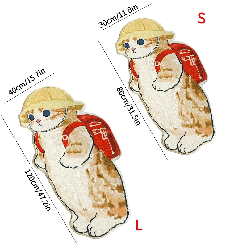 Cute Cartoon Cat Bedside Carpet Plush Mats For Children's - Temu