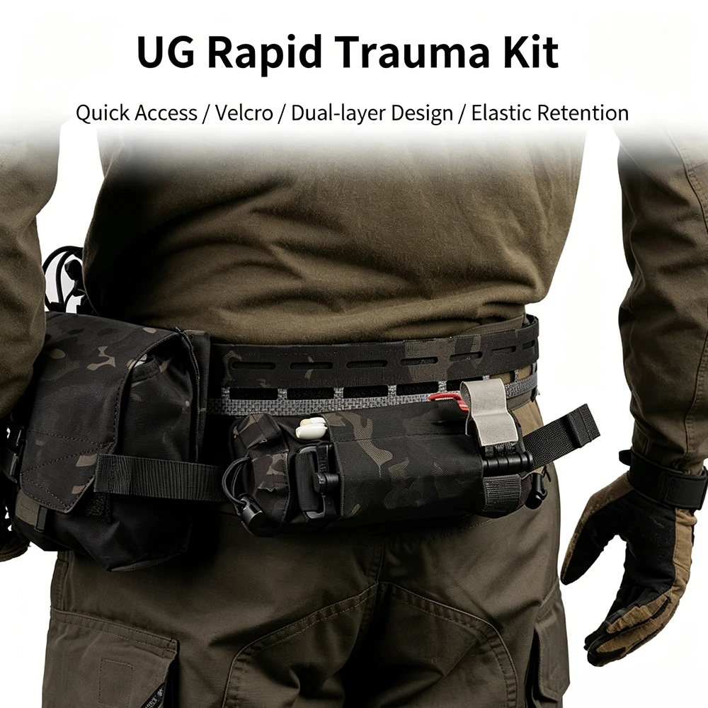 전술 수평형 IFAK 의료용 파우치 MOLLE EMT 의료 가방 소형 EDC 유틸리티 정리 파우치 (하이킹, 사냥, 캠핑용)