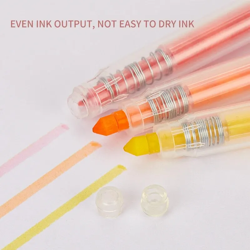 Highlighter Pen ZUI XUA Press 6-color Set Protect Appearance Value Highlight Key Student Specific Colors