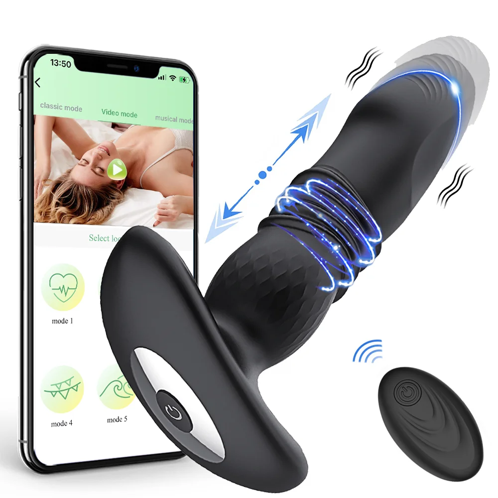 Plug anale vibrante telescopica con controllo app e telecomando_voghion.com