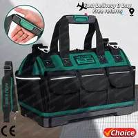 Upgrade 23inch Heighten large capacity Tool Bag Thickened 1680D Oxford Waterproofed Wear-Resistant Electrician Storage Toolkit 1
