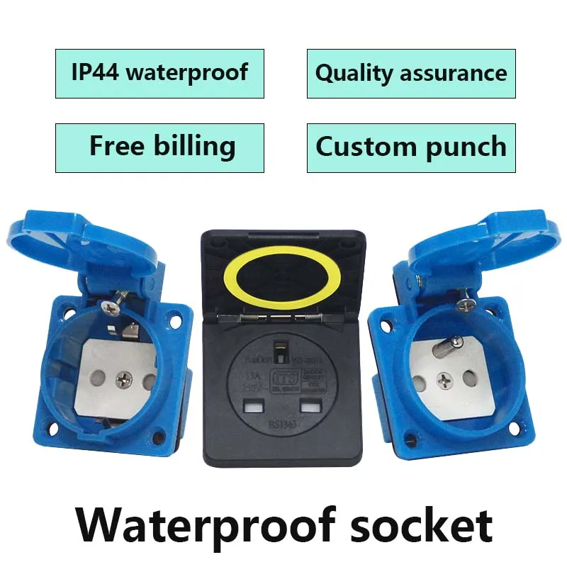 Ips R Socket 16A-European-French-English-waterproof-socket-IP44-Industrial-household ...