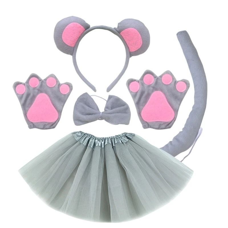 Set di Costumi per Cuccioli di Cane, Orecchie, Fascia, Papillon, Coda Finta per, Accessori per Travestimenti per Animali, per Feste, Costumi di Halloween, Cosplay