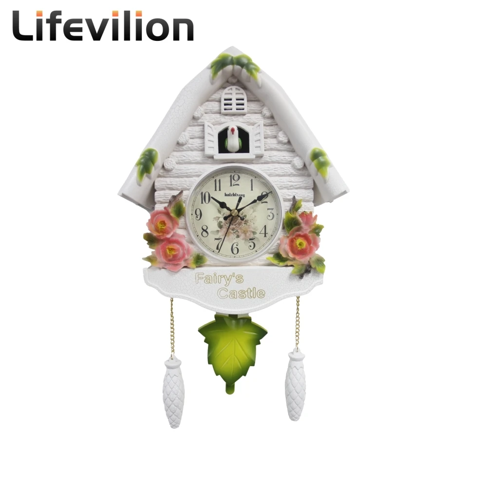 CuckooClockWallClockBirdHouseDayTimeHourlyAlarmClocksNordic