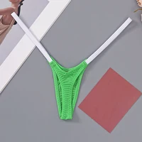 Sous-vêtements Sexy pour femmes, dos en T, bretelles fines, taille basse, coutures multicolores, tongs respirantes, Mini string chaud, 1 pièce 3