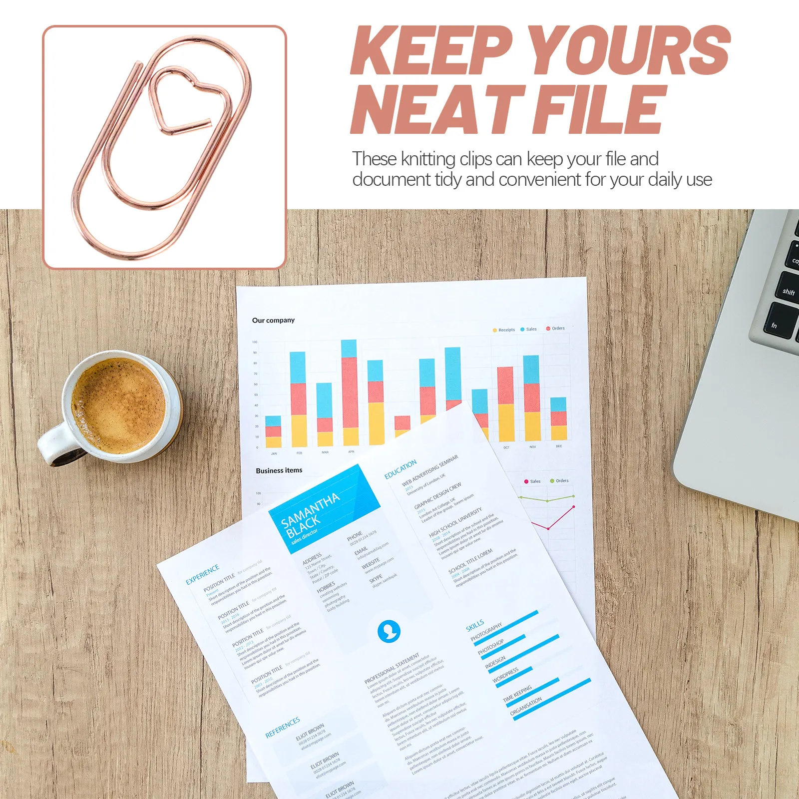 100Pcs 장 종이 클립 금속 미니 클립 문서 사진 카드 사무실 학교 홈을 위한 견고하고 정교한 장인정신