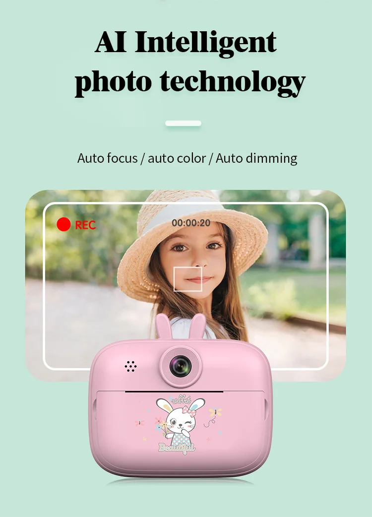 Thermal Photo Video Print Camera Front Back Dual Thermal Inkless Hd Photo Video Cartoon Mini Kids Camera Boy Girl Birthday Gift 20 Thermal Photo Video Print Camera Front Back Dual Thermal Inkless Hd Photo Video Cartoon Mini Kids Camera Boy Girl Birthday Gift