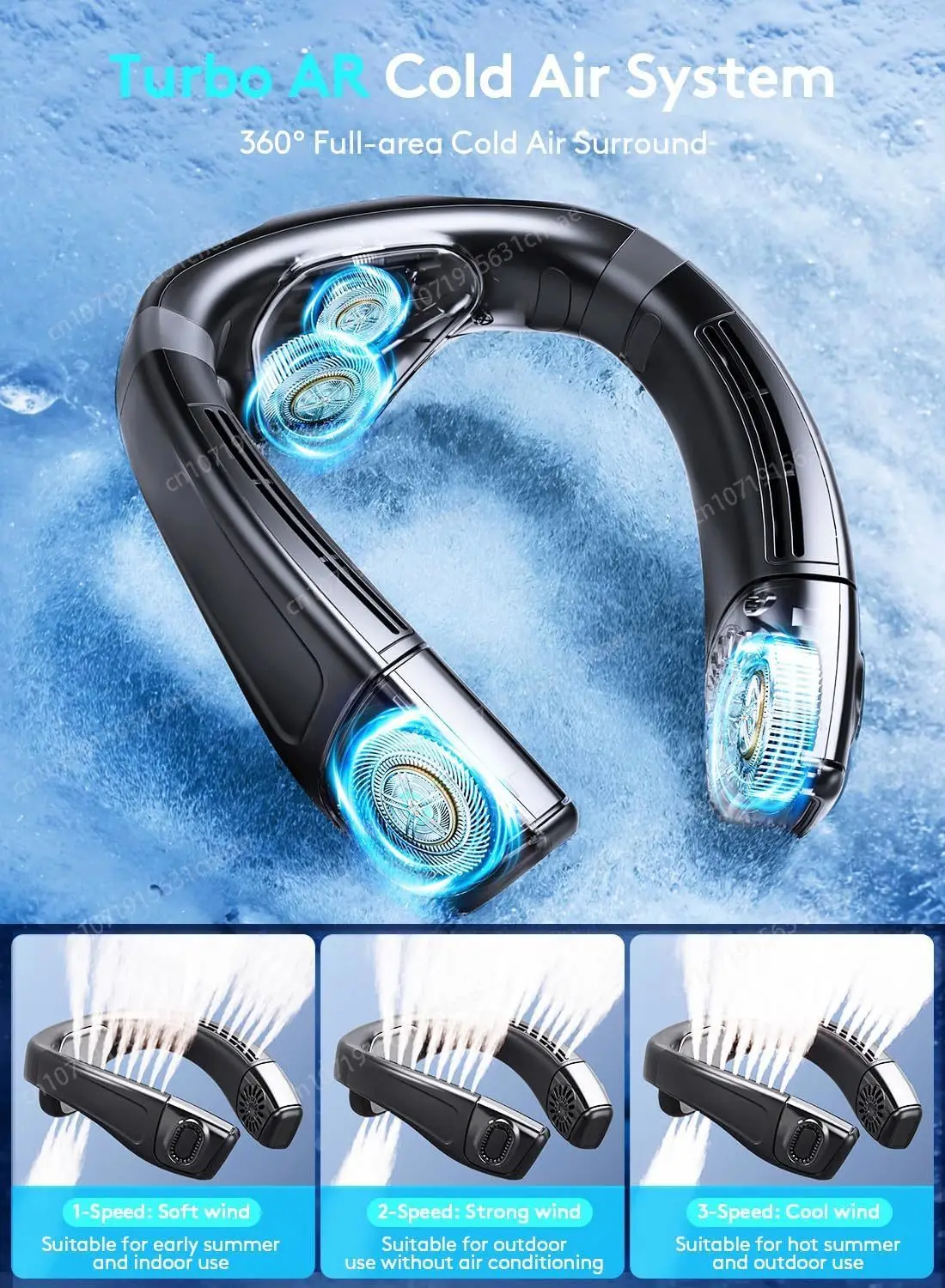 2026 New Neck Air Conditioner Portable Neck Fan Rechargeable Semiconductor Cooling Bladeless Fan Outdoor Fan Wearable Cooler 5