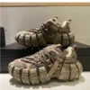 Chunky Sneaker Men Designer Tire Sole Sport Shoes Fashion Casual Microfiber Leather Height Increased Flat Platform Running Shoes 3