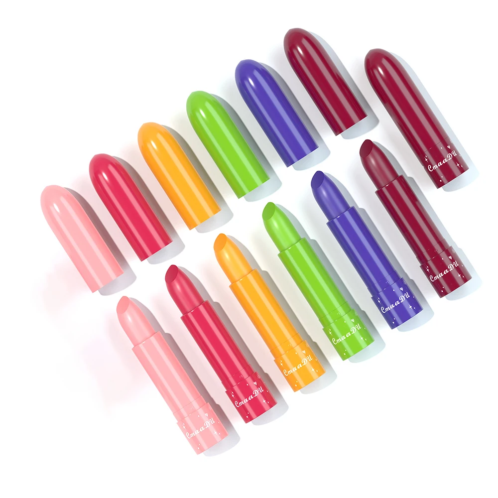CmaaDU6 Color Fruity Single Lip Color Lip Balm PH Change Queen Mood Lasting Color Change Dark Light Lipstick Set 5