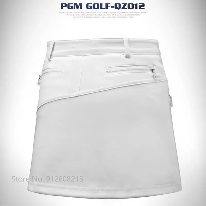 PGM Golf Anti-exposure Pleated Skirts Women Slim Elastic Golf Mini Skirt Ladies Casual High Waist Skort Zipper Sports Shorts