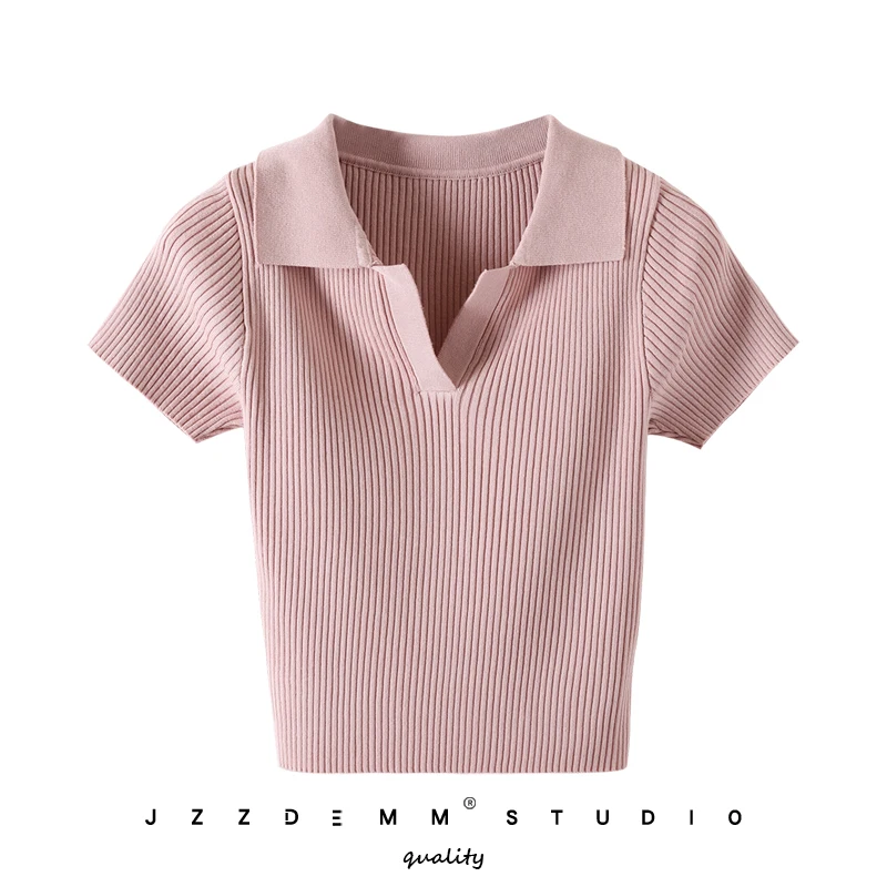 

New Golf Women's Summer Short sleeved Polo Collar Knitted Shirt
