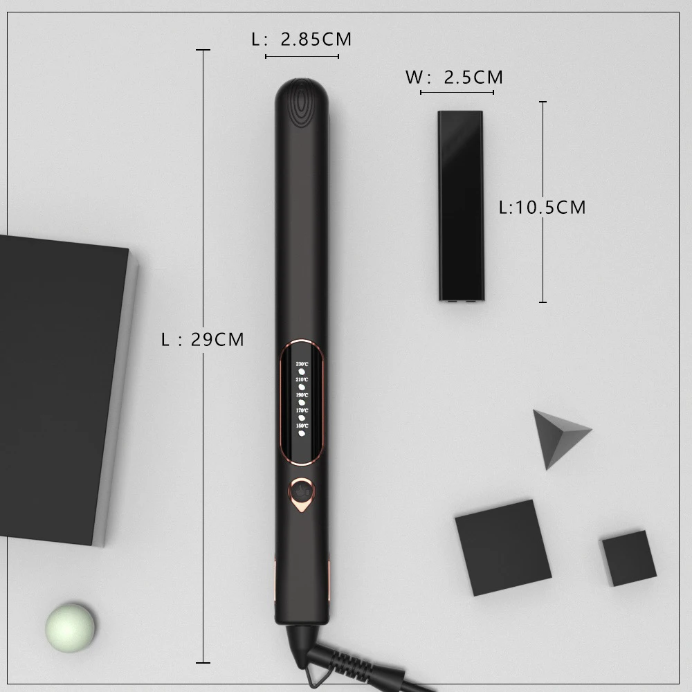 Hair Straightener Curler Tourmaline Ceramic Plate 1 Inch 230°C Professional Hair Flat Iron Salon Styling Tools Dual Voltage 6