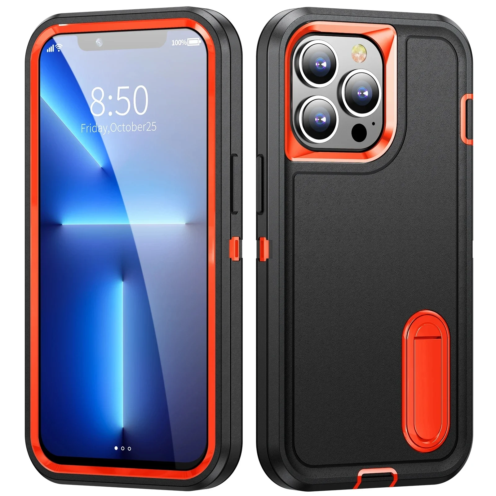 Hybrid Heavy Duty Armor for IPhone 16 15 14 13 12 11 XR XS Pro Max 7 8 Plus 3IN1 Otter Case Box Hard Full Protection Cover_voghion.com