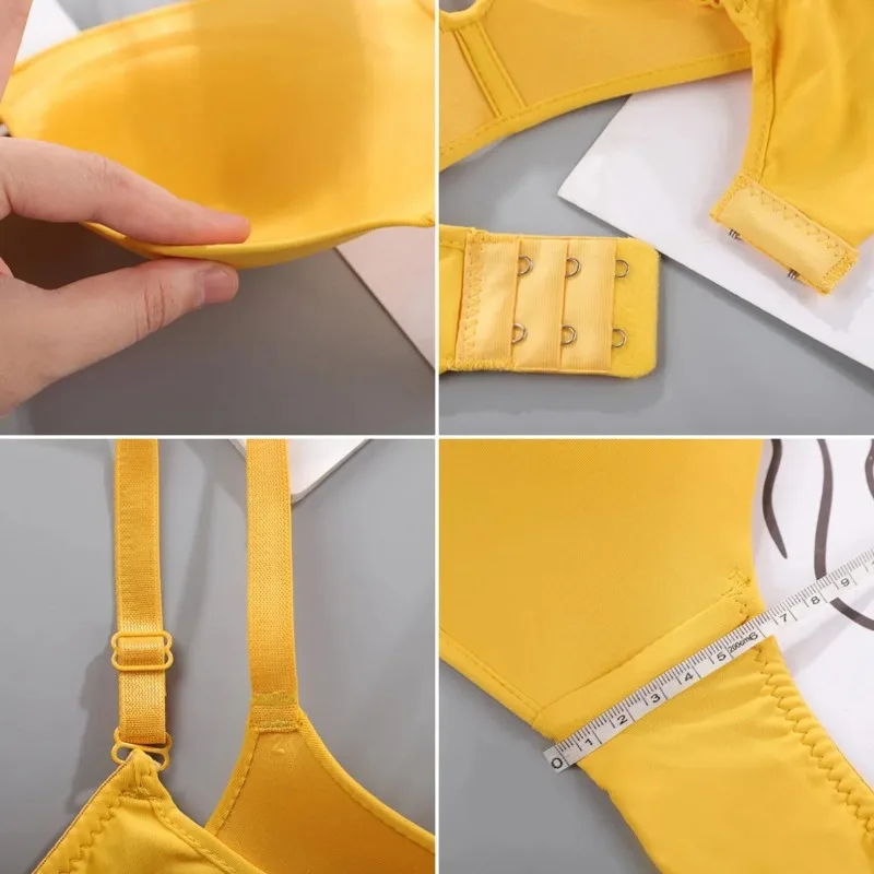 Simple Seamless Underwear Sexy Gathered Bras Soft Breathable Bras Solid Color Underwear Girls Women Underwear Accessories 5