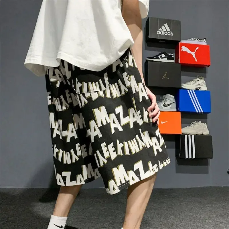 Summer Casual Beach Shorts Men's Loose Large Thin Sports Basketball Trendy Shorts