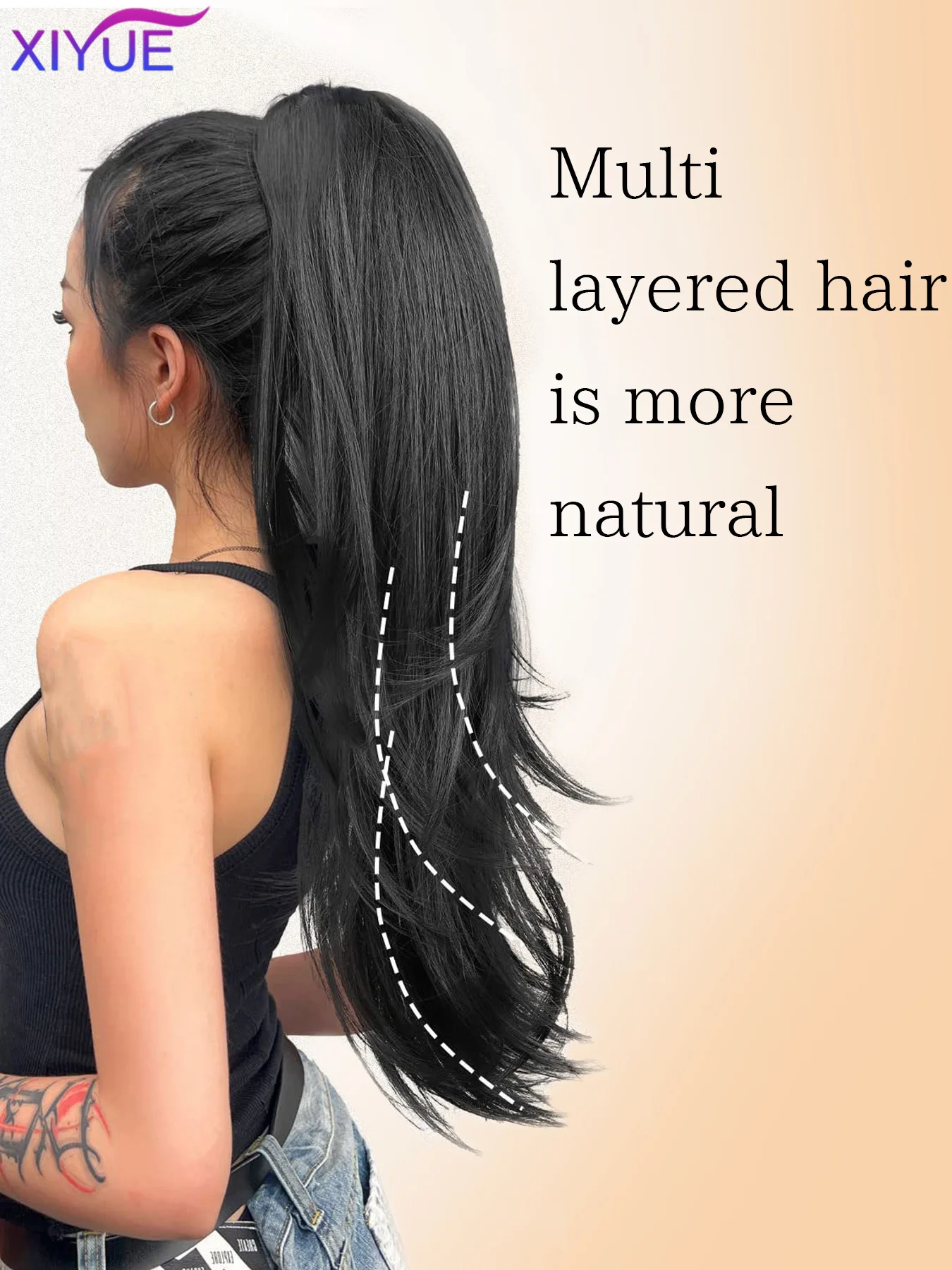 Long Curly Drawstring Ponytail Synthetic Ponytails for Women Black Blonde Red Ponytail Clip in Hair Extensions for Daily Cosplay