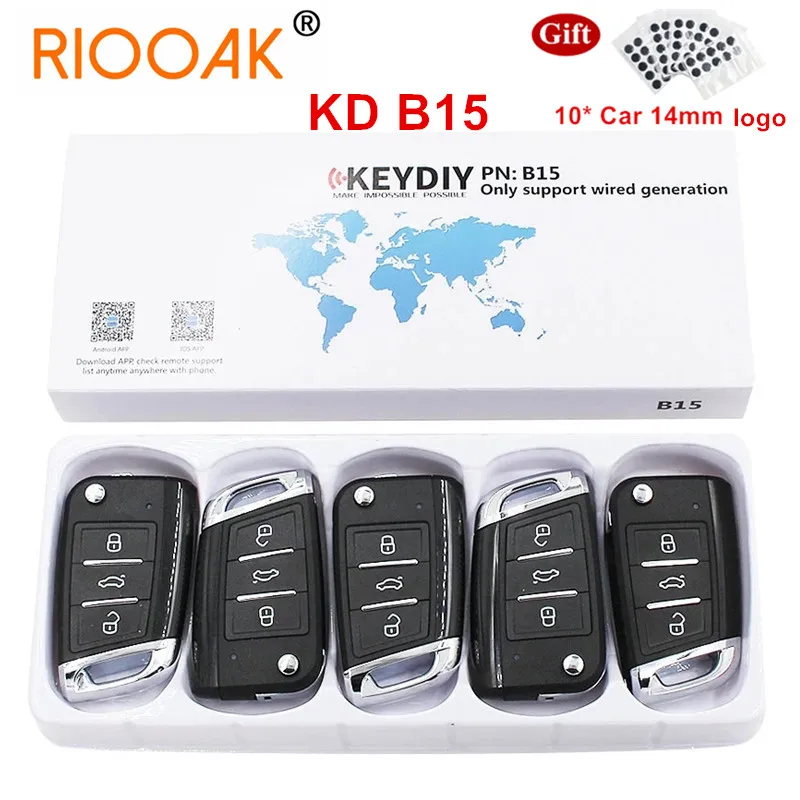 

5pcs Universal KEYDIY KD B15 Remote Control B-Series for KD-X2 KD900 URG200 KD900+ KD MINI key programmer 3 Buttons with pin