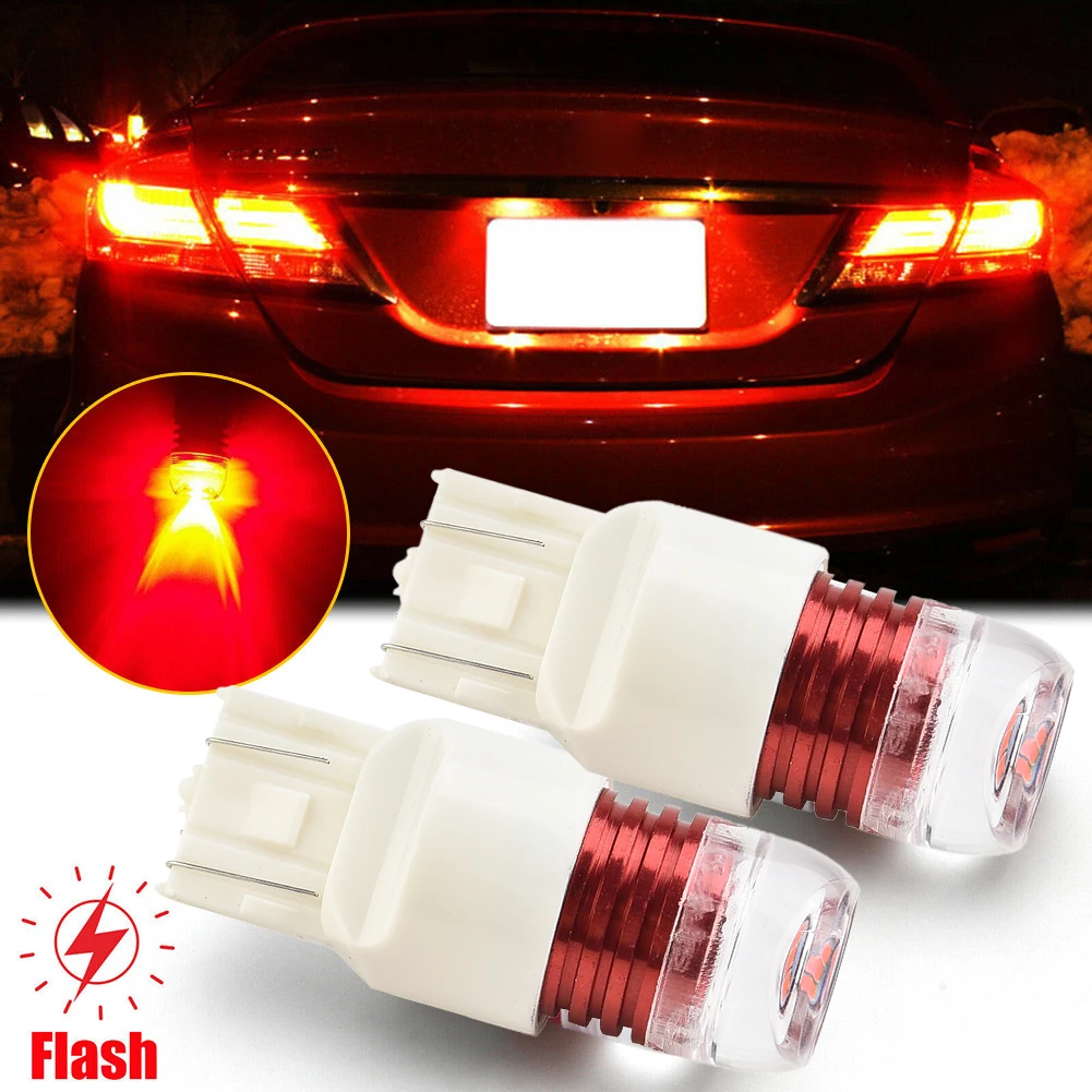 

2PCS Red Strobe Flashing Blinking LED Lamp For Honda Civic Brake Tail Light High Quality LED Parking Lights Bulbs