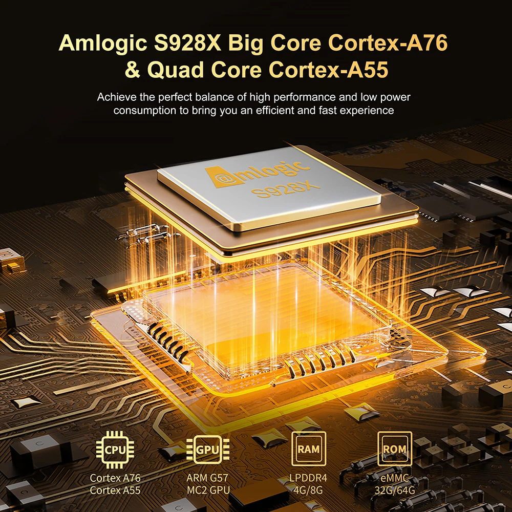X96 X10 Amlogic S928X-J TV 박스 8GB RAM 64GB ROM 지원 8K USB3.0 Wifi6 BT1000M LAN Google 음성 입력 셋톱 박스