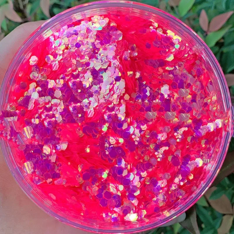 50g/Bag Iridescent Nail Art Glitter Sequins Holographic Laser Gold Colorful Mix Powder Sparkly Hexagon Chunky Glitter Flakes