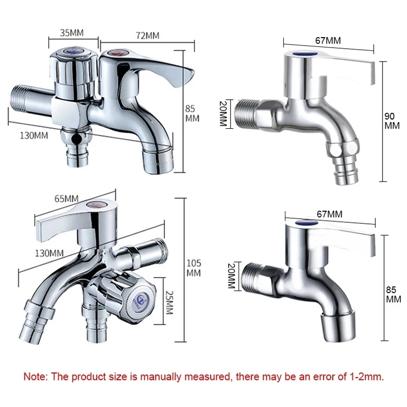 Washing Machine Faucet Double Head Brass Tap Machine Mop Pool Taps Outdoor Garden Bibcock Bidet Faucet Bathroom Accessories 6
