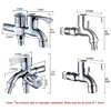 Washing Machine Faucet Double Head Brass Tap Machine Mop Pool Taps Outdoor Garden Bibcock Bidet Faucet Bathroom Accessories 6