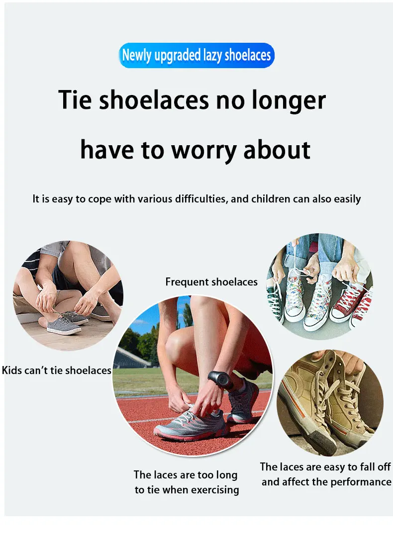 Gradient elastische Schnürsenkel Turnschuhe schnell faul Cross Lock Schnürsenkel ohne Krawatten Kinder Erwachsene Wohnungen keine Krawatte Schnürsenkel Schuh zubehör – Detail 2