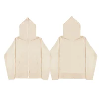 Blank Full Zipper Retro Couple Hip Hop Hoodies&Sweatshirt Loose Oversized Harajuk High Street Men's Women's Streetwear Coat 1