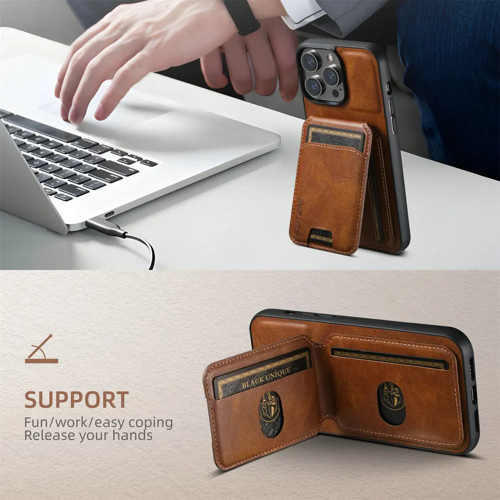 Luxury Leather Magnetic Wallet Card Holder Case Cover