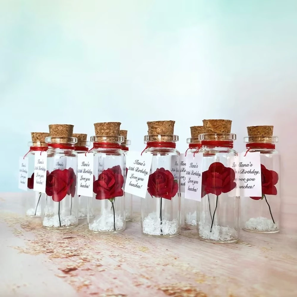 

Birthday Party Favors Forever Red Rose in a Bottle Custom Party Favors 30th 40th 50th 60th 70th Birthday Party Favors Bulk Gifts