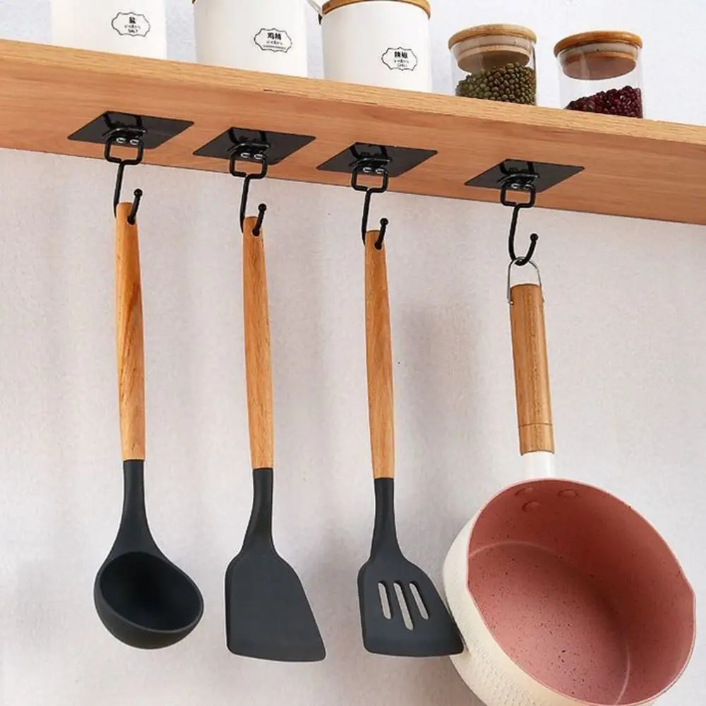 

Self Adhesive Hooks Rotating Waterproof Strong Sticker Holder Wall Door Storage Hanging Hook Kitchen Bathroom Organizer