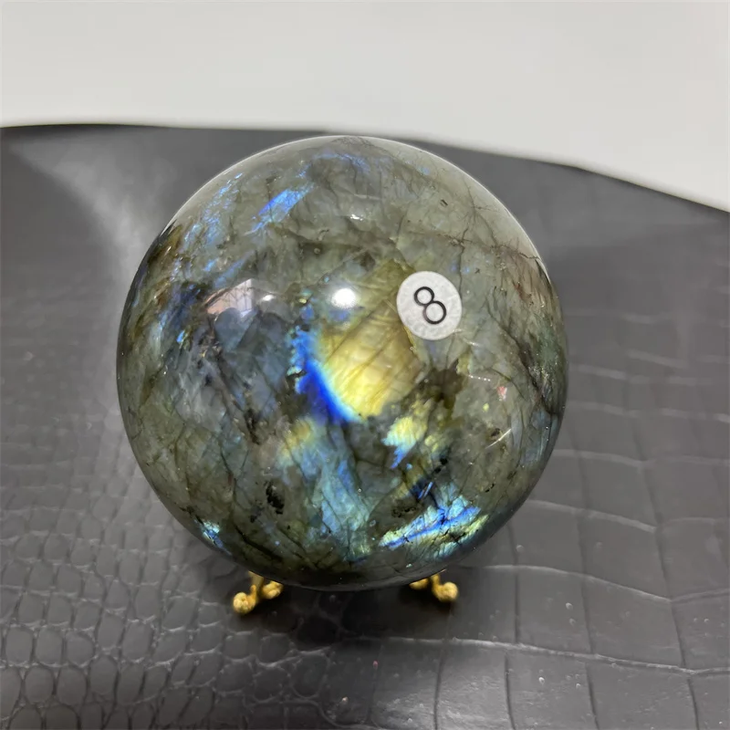 

8.4cm Natural Crystal Labradorite Ball Quartz Massage Polished Reiki Healing Exquisite Room Decor Moonstone Ore Souvenirs Sphere