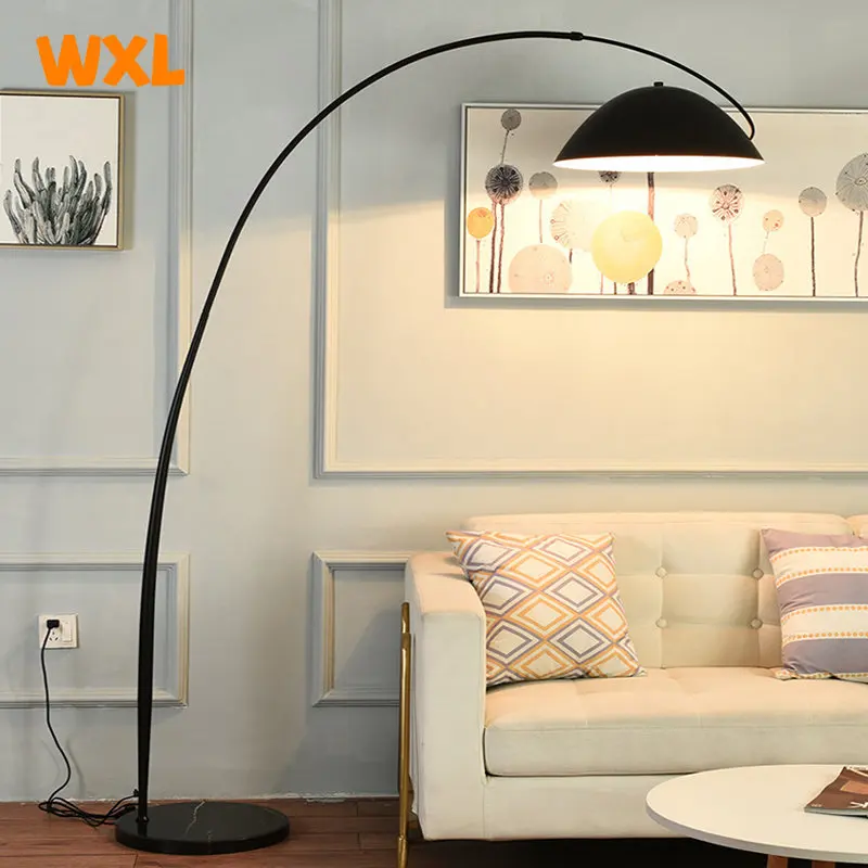 led Nordic arc floor lamp modern led dimmable remote control standing