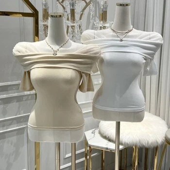 2025 الأساسية الصلبة المحاصيل الأعلى قصيرة الأكمام Crewneck نحيل تي شيرت الصيف عارضة المحملة للنساء Y2K خمر الأعلى Harajuku الشارع الشهير 5